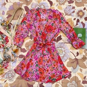 Floral mini wrap dress